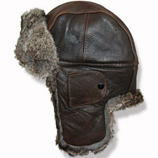 Leather Aviator Cap