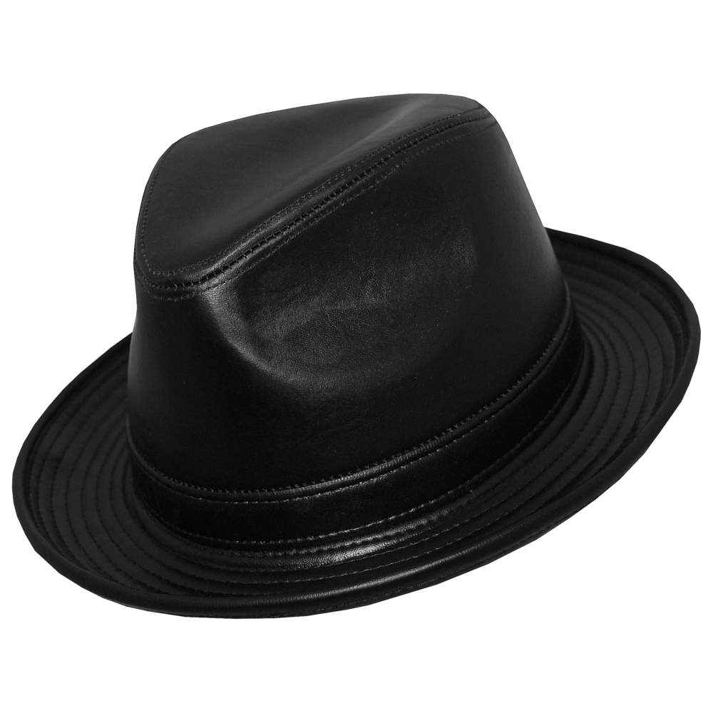 leather fedora hat