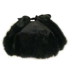 Brown Leather Rabbit Fur Aviator Hat for Men
