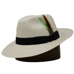 DelMonico Antonio Wide Brim Panama Fedora Hat by Capas